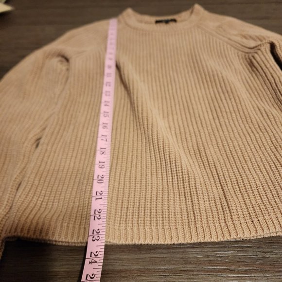 Quince 100% Organic Cotton Fisherman Crew Sweater Medium Tan - Picture 4 of 8